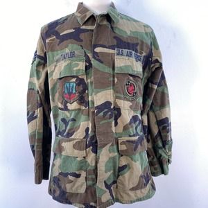 US Army Air Force Staff Sergeant Camo Woodland Hot Weather Jacket Coat Mens M